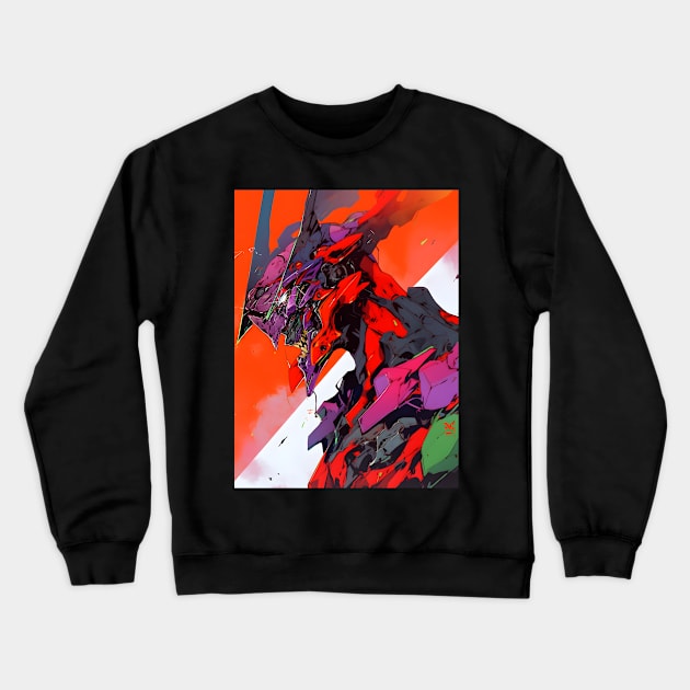 Discover Apocalyptic Anime Art and Surreal Manga Designs - Futuristic Illustrations Inspired by Neon Genesis Evangelion Crewneck Sweatshirt by insaneLEDP